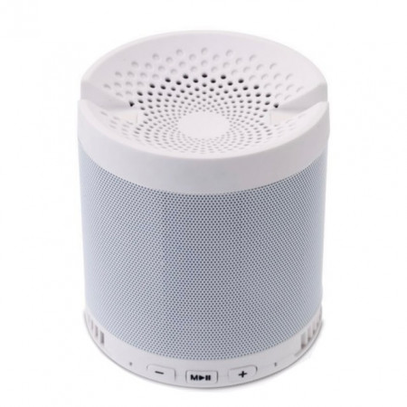 Boxa portabila Bluetooth Wireless, USB, TF Card, port auxiliar si suport pentru telefonul mobil, alb