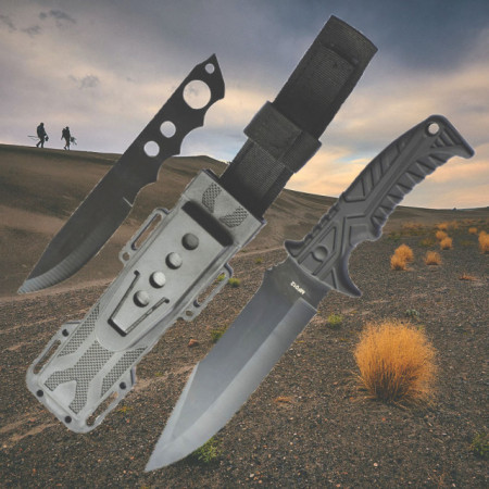 cutit de vanatoare 2 in 1