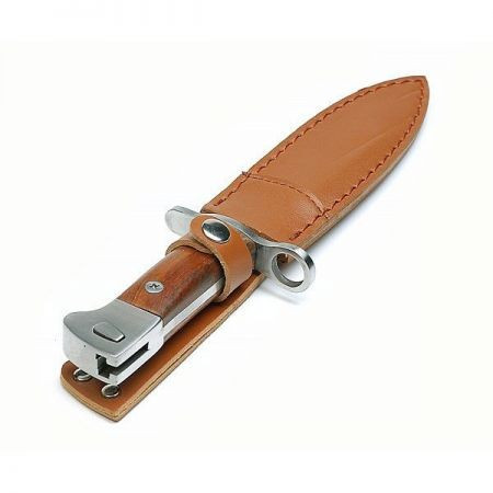 Pachet cutit baioneta inscriptionat AK-47 CCCP 34,5 cm cu teaca + prastie metalica de buzunar cu cauciuc natural, latex, rezistent