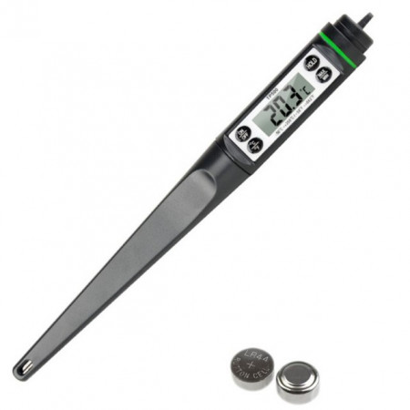 Termometru digital cu sonda pentru bucatarie, lichide, alimente, carne, lactate, prajituri, ceara etc. -50° C - +350° C, model PREMIUM, negru