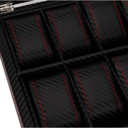 Cutie caseta pentru depozitare si organizare 12 ceasuri, model Pufo Glossy Royal
