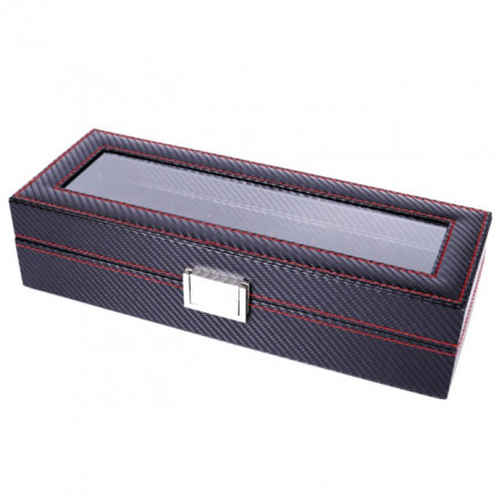 Cutie caseta pentru depozitare si organizare 6 ceasuri, model Pufo Glossy Royal