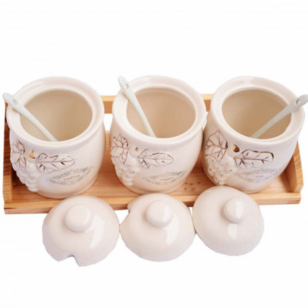 set recipiente pentru buccatarie cu suport