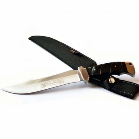 Cutit de vanatoare 30 cm, model Full Tang, teaca inclusa, maner negru