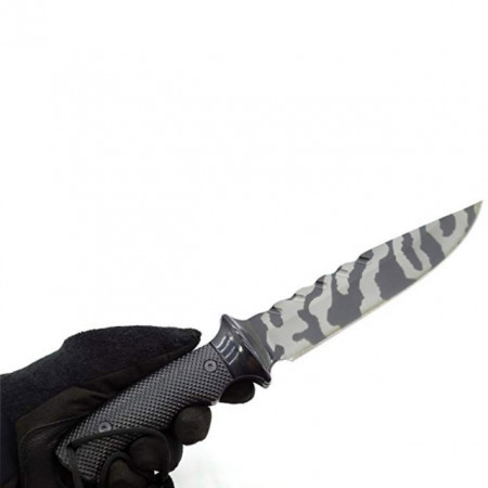 Cutit de vanatoare 32 cm Full Tang, model Black Legion Style, maner ergonomic, teaca inclusa