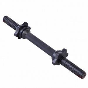 Bara filetata pentru greutati de fitness, Pufo, 35 cm, negru