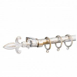 Galerie metalica Pufo Vintage pentru perdea 110-210 cm, alba