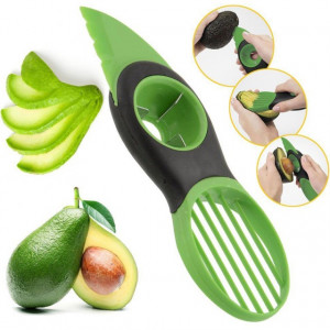 Pachet Termometru digital cu sonda pentru bucatarie, lichide, alimente, lactate, prajituri, ceara, etc. -50° C - +300° C + Cutit special Pufo 3 in 1 pentru curatat si feliat avocado