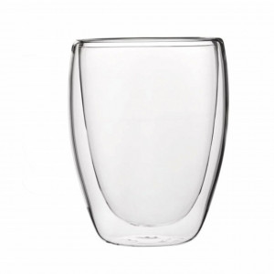 Pahar cu pereti dubli Pufo, 300 ml, transparent