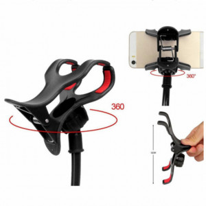 Set suport Pufo de birou sau auto pentru telefon si GPS + trepied flexibil cu suport pentru telefon mobil sau aparat foto, universal, negru