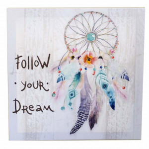 Tablou canvas decorativ Pufo, model Follow your dream, 30 cm