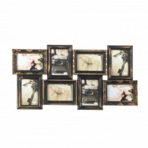 Cadru rama foto Pufo vintage cu model in relief, 8 poze, bronz, 70 cm