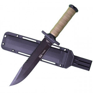 Cutit baioneta 34.5 cm Army Style, maner ergonomic cauciucat, teaca inclusa