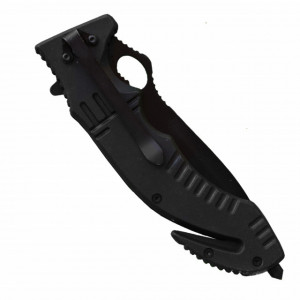 Cutit briceag tactic 23 cm, model Army Style - Black Marine, cu sistem de taiat centura si varf pentru spart geamuri
