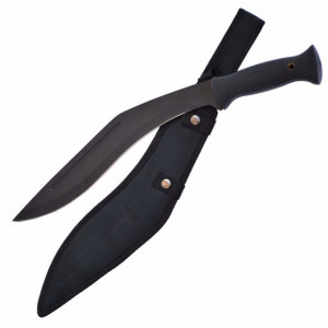 Maceta Kukri 44 cm cu maner ergonomic si teaca inclusa, negru
