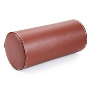 Pachet cutie caseta depozitare si transport din piele ecologica pentru 3 ceasuri + 1 ceas barbatesc elegant DEEP RED, cifre romane, curea maro, Pufo