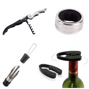 Pachet geanta tip cufar pentru vin, model Vintage cu maner si accesorii incluse + sonerie receptie amuzanta ”Ring for SEX”