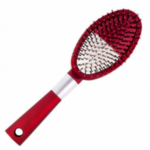 Perie de par ovala Pufo Red cu doua culori, rosu