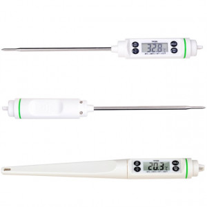 Termometru digital cu sonda pentru bucatarie, lichide, alimente, carne, lactate, prajituri, ceara etc. -50° C - +350° C, model PREMIUM, alb