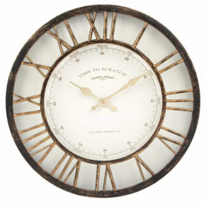 Ceas de perete mare, model Pufo Retro Vintage, 40 cm
