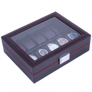 Cutie caseta pentru depozitare si organizare 10 ceasuri, model Pufo Glossy Royal