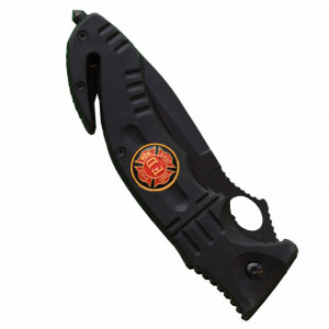 Cutit briceag tactic 23 cm, model Army Style - Fire Dept, cu sistem de taiat centura si varf pentru spart geamuri