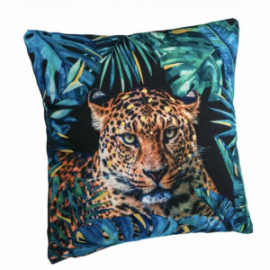Perna decorativa mare, Pufo Leopard, pentru canapea, pat, fotoliu, 43 cm