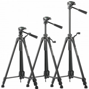 Trepied foto telescopic Weifeng WT-3520 universal 54 -140 cm, negru, husa transport inclusa