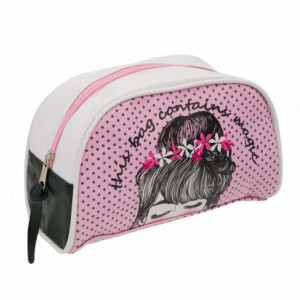 Trusa portfard pentru depozitare cosmetice, Magic girl, 21 cm