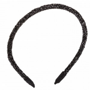 Cordeluta eleganta pentru par Shine Black neagra, lucioasa