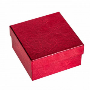 Cutie bijuterii mica cu capac pentru inel sau cercei, rosu (set 10 buc)