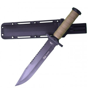 Cutit baioneta 34.5 cm Army Style, maner ergonomic cauciucat, teaca inclusa