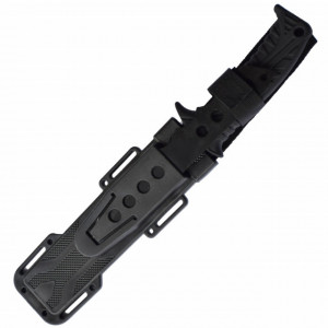 Cutit de vanatoare 2 in 1 tip Comando cu teaca inclusa, negru