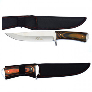 Cutit de vanatoare FULL TANG 31 cm, teaca material textil, model White Wolf