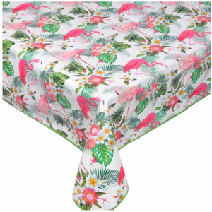 Fata de masa tip musama Pufo, model cu flamingo, 140 x 180 cm