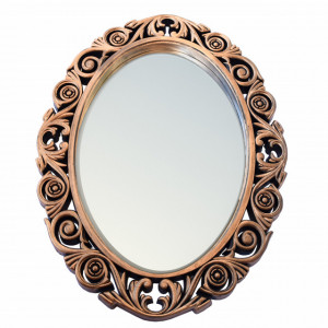 Oglinda decorativa eleganta de perete Pufo Royal, 58 x 45 cm, auriu