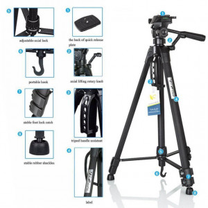 Pachet Trepied foto telescopic Weifeng WT-3560 universal 64-167 cm + Trepied foto telescopic Weifeng WT-3110A universal 35-102 cm