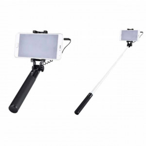 Set selfie stick cu cablu si accesorii, Premium, Pufo