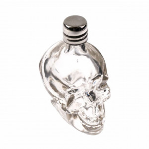 Sticla cu dop in forma de craniu, 50 ml, transparent