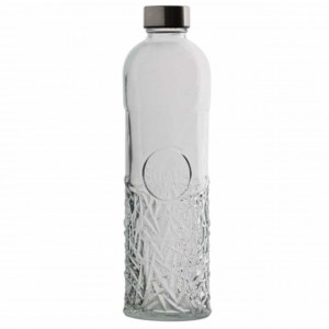 Sticla pentru apa cu capac metalic, Pufo Glass, 1 L, transparent