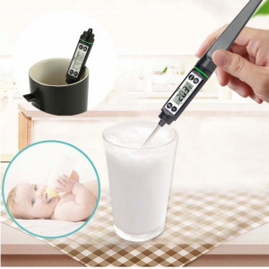 Termometru digital cu sonda pentru bucatarie, lichide, alimente, carne, lactate, prajituri, ceara etc. -50° C - +350° C, model PREMIUM, negru