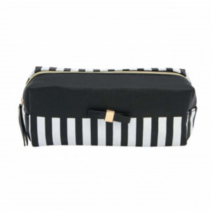 Trusa portfard Black and white pentru depozitare cosmetice, 20 cm