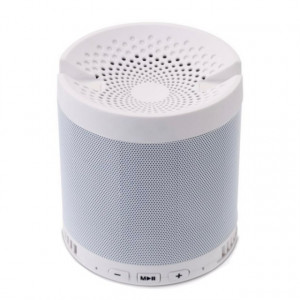 Boxa portabila Bluetooth Wireless, USB, TF Card, port auxiliar si suport pentru telefonul mobil, alb