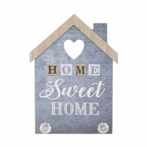 Cuier suport din lemn Pufo House pentru chei, 20 x 27 cm