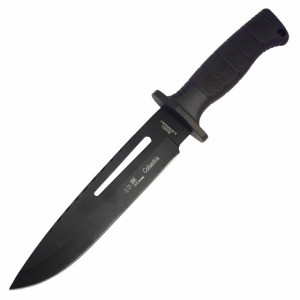 Cutit baioneta 30 cm, teaca material textil, negru