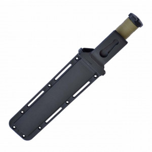 Cutit baioneta 34.5 cm Army Style cu zimti, maner ergonomic cauciucat, teaca inclusa