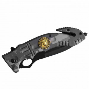 Cutit briceag tactic 23 cm, model Army Style - Mountain Warrior, cu sistem de taiat centura si varf pentru spart geamuri