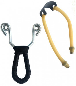 Pachet cutit briceag inscriptionat AK-47 CCCP 27 cm, husa camuflaj din material textil + prastie metalica de buzunar cu cauciuc natural, latex, rezistent