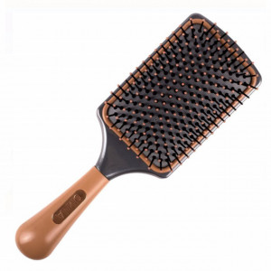 Perie de par patrata Pufo Elegance, gri/maro, 26 cm