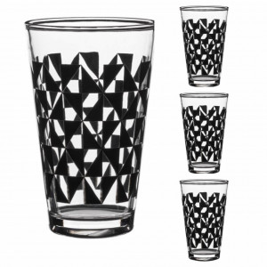 Set 3 pahare Pufo Form din sticla pentru bauturi, 300 ml